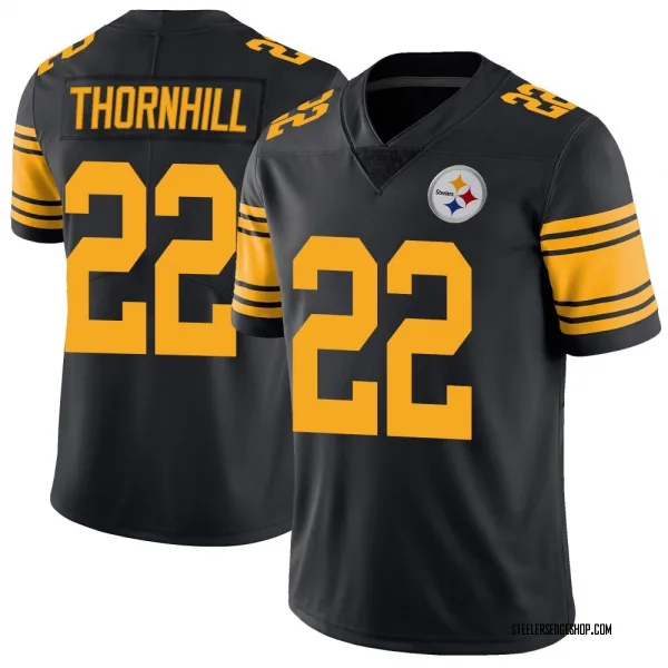 Men's Juan Thornhill Pittsburgh Steelers Limited Black Color Rush Jersey
