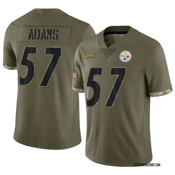 Men's Montravius Adams Pittsburgh Steelers Limited Olive 2022 Salute To Service Jersey