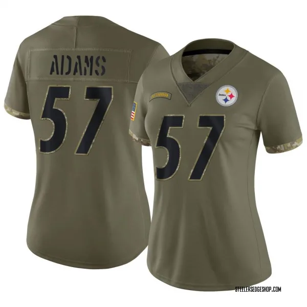 Women's Montravius Adams Pittsburgh Steelers Limited Olive 2022 Salute To Service Jersey